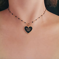 Fuck Yes Necklace • Black