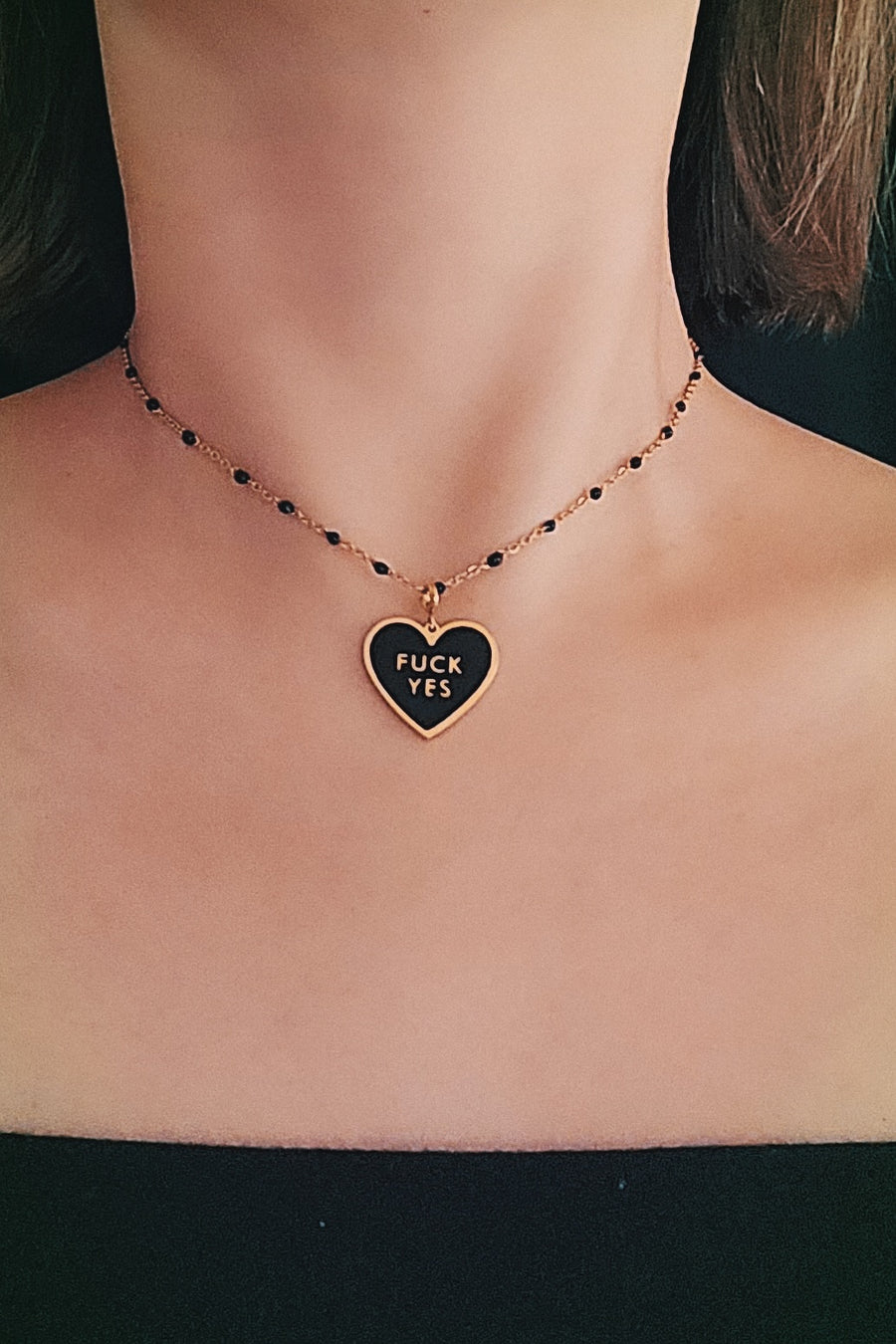 Fuck Yes Necklace • Black