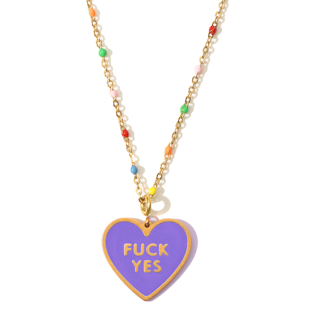 Fuck Yes Rainbow Necklace • Spring Lilac