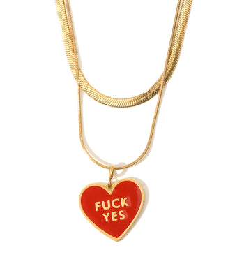 Fuck Yes Double Necklace • Red