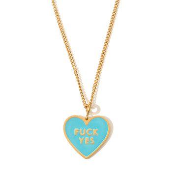 Fuck Yes Necklace • Cyan