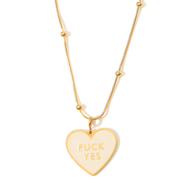 Fuck Yes Dots Necklace • Cream