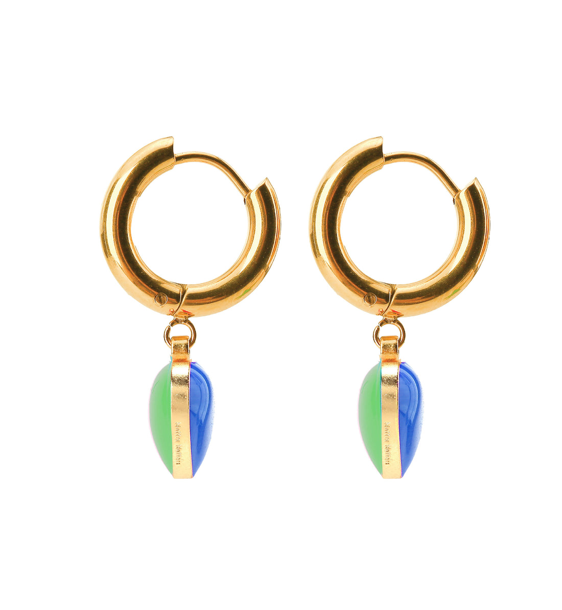 Humble Heart Earrings • Cobalt & Bright Green