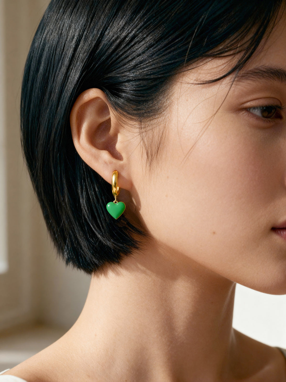 Humble Heart Earrings • Cobalt & Bright Green