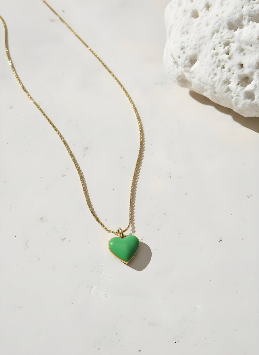 Humble Heart Necklace • Green & Cobalt