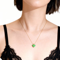 Humble Heart Necklace • Green & Cobalt