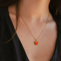 Humble Heart Necklace • Red & Pink