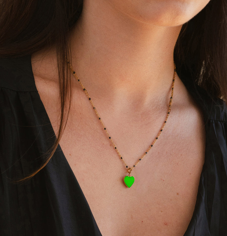 Humble Heart Necklace • Green & Cobalt