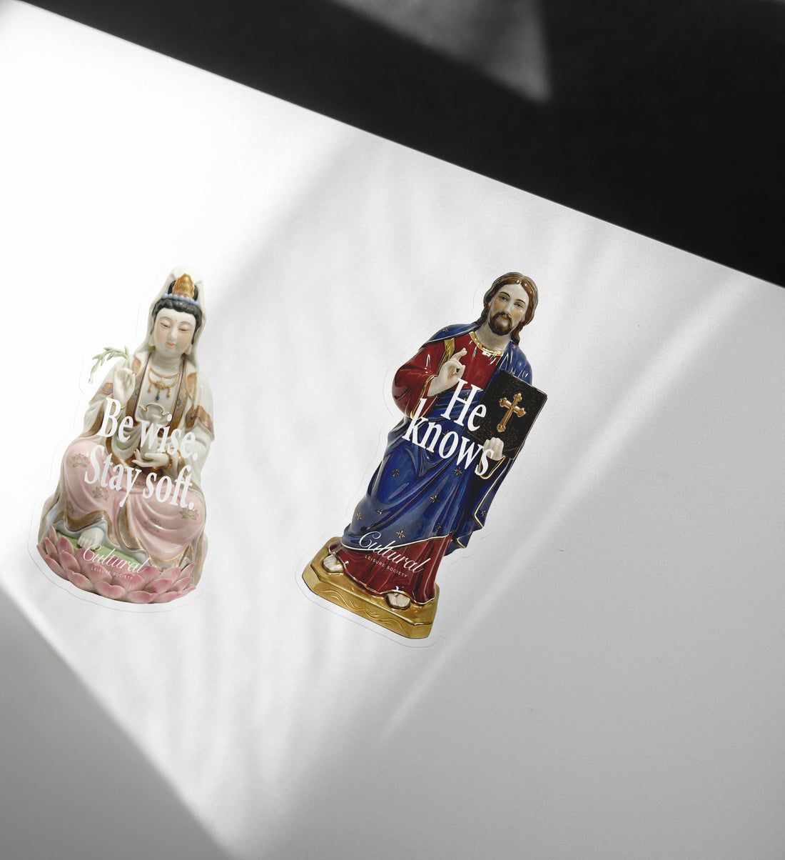 Some Good Fortune Sticker • He knows. Jesus statue