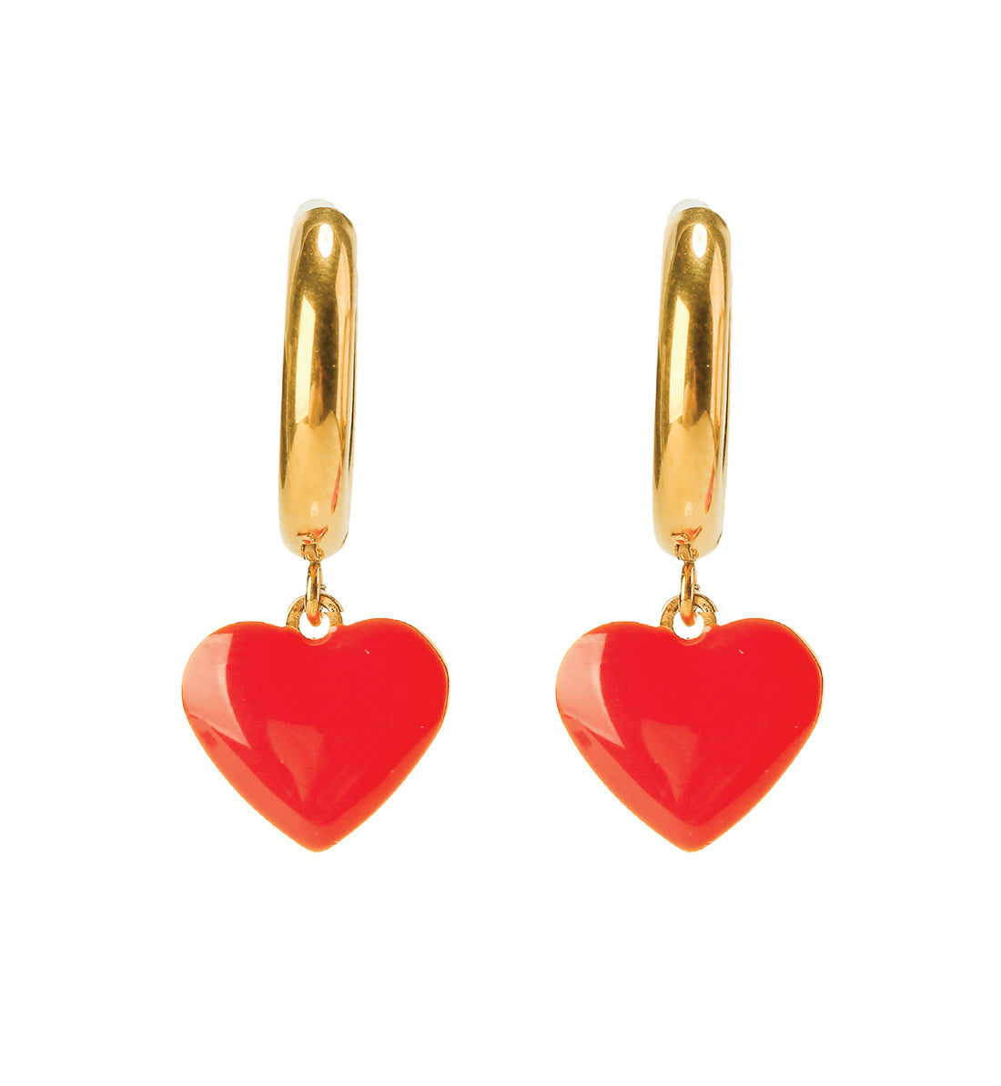 Humble Heart Earrings • Red & Pink