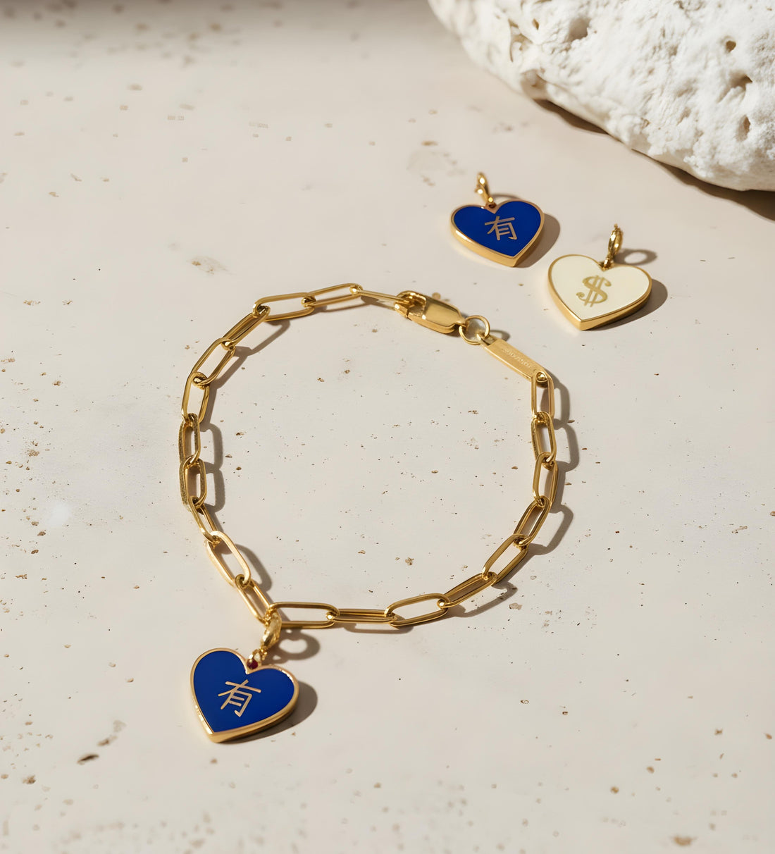 有/$ Have/Money / Bracket Bracelet • Navy/Beige