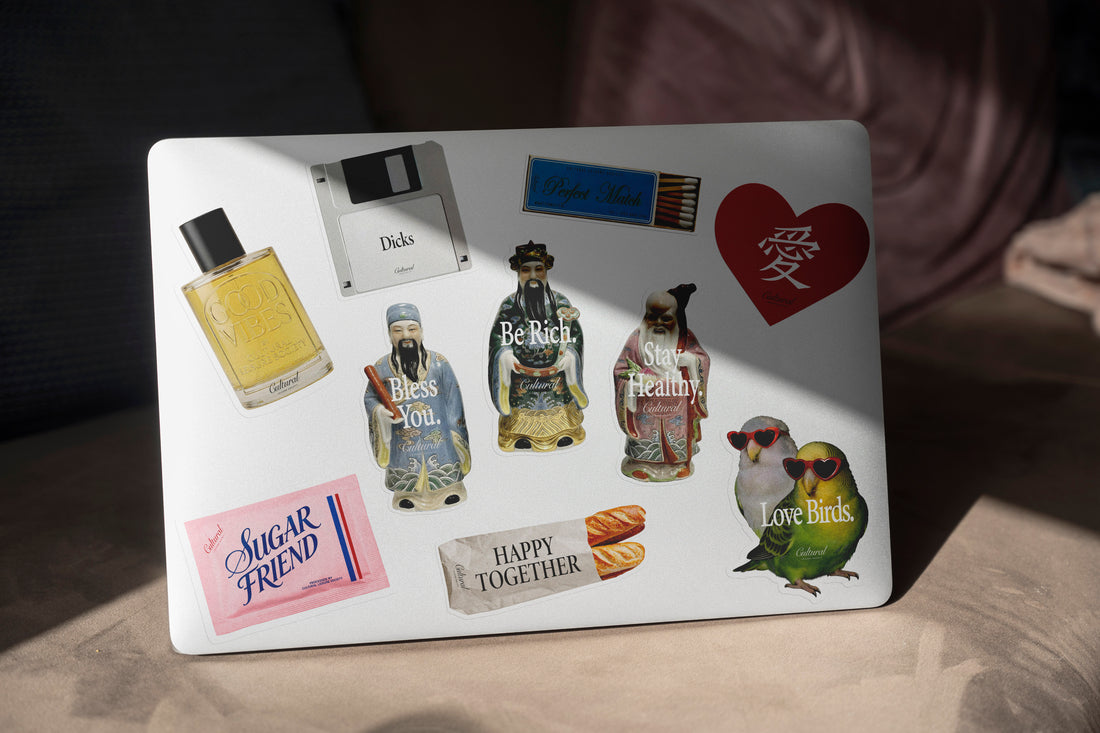 Gods Bless You Postcard + Sticker Set • 3 colour options