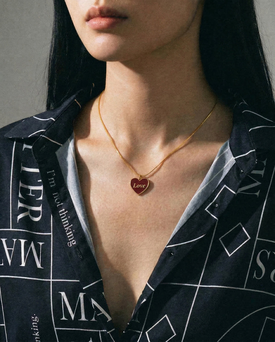 Love / Lust Necklace • Wine/ Black