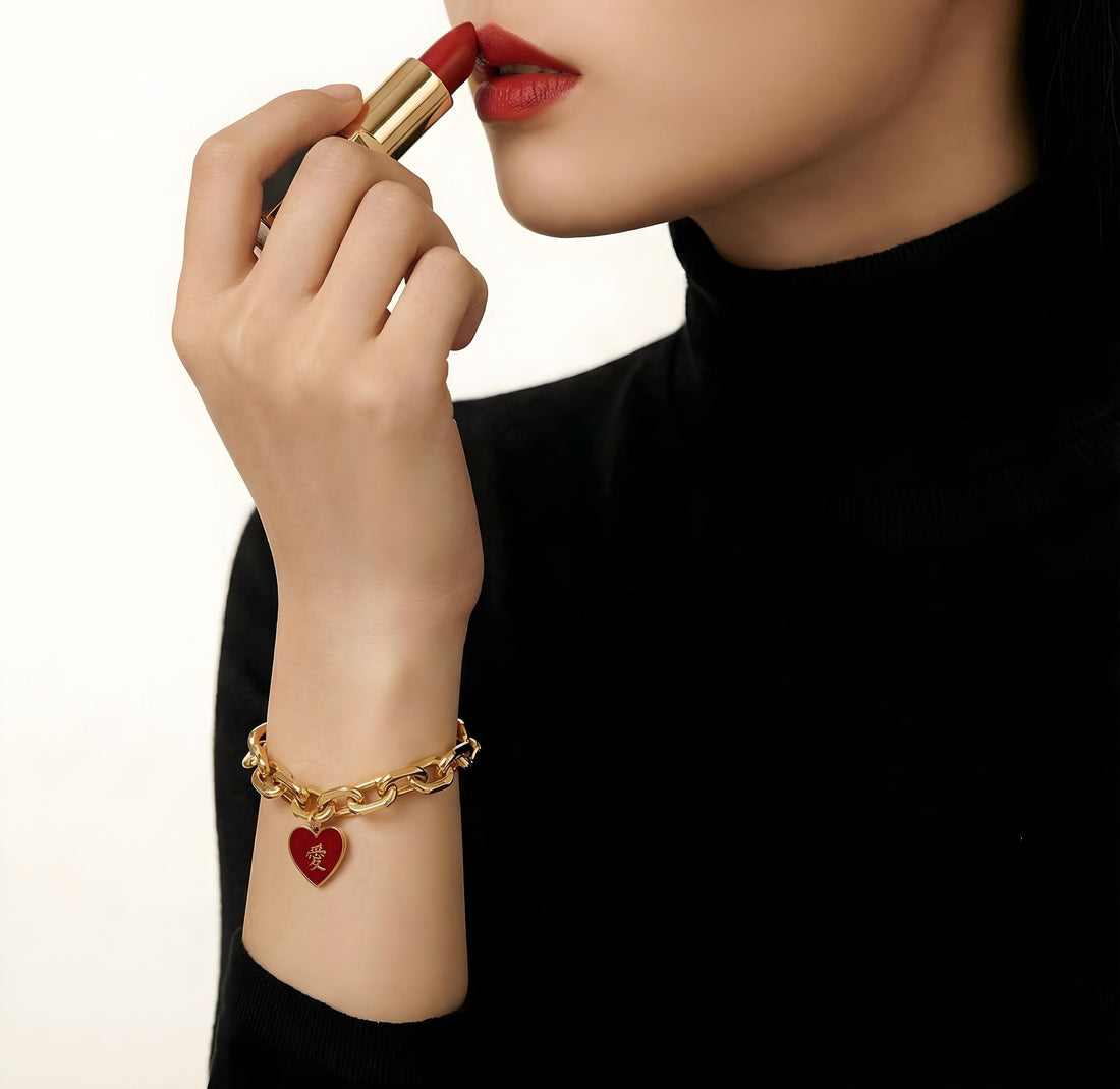 愛 / 做 Bold Chain Bracelet • Red