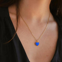 Humble Heart Necklace • Green & Cobalt