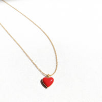 Humble Heart Necklace • Red & Pink