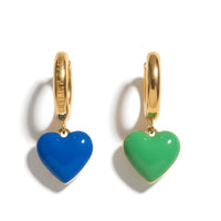 Humble Heart Earrings • Cobalt & Bright Green