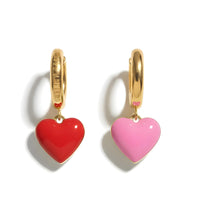 Humble Heart Earrings • Red & Pink
