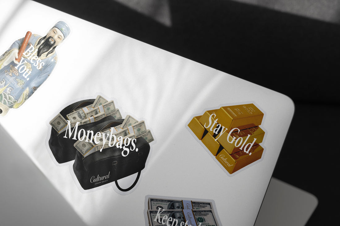 Some Good Fortune Sticker • Stay Gold Gold Bars