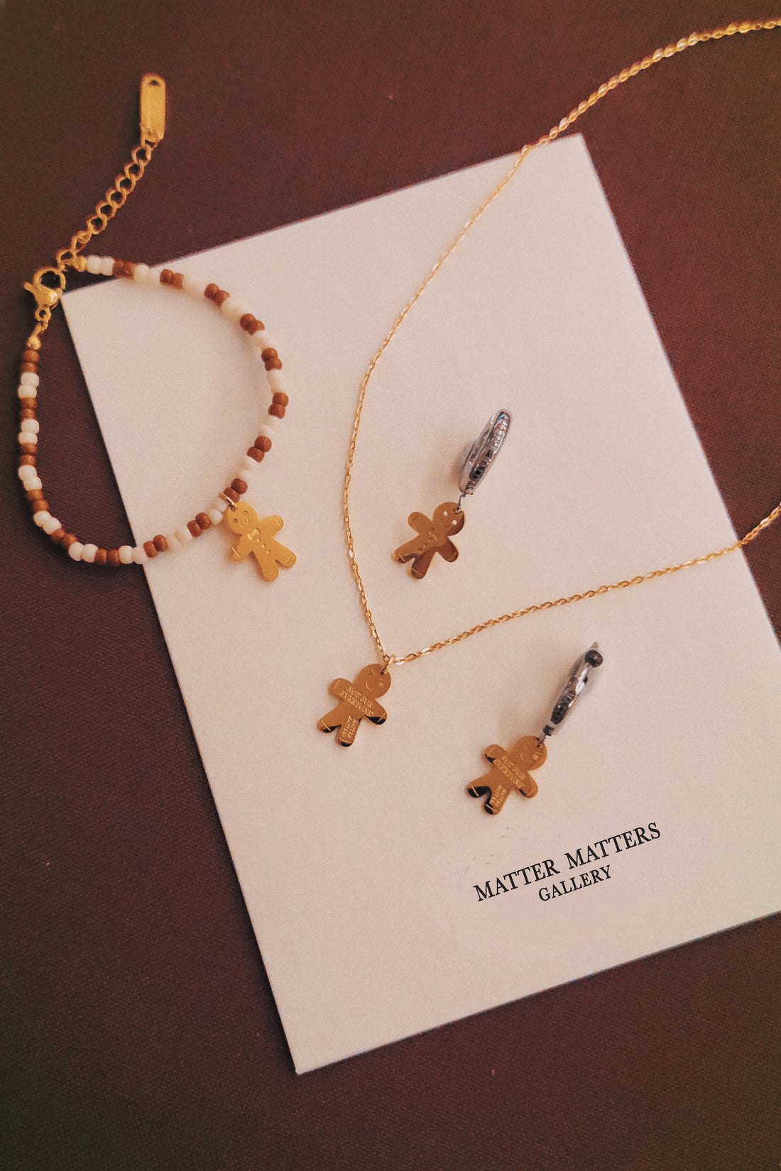Not Anyone's Gingerbread Man Hoops Bracelet • Brown