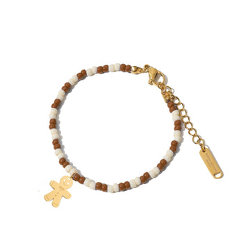 Not Anyone's Gingerbread Man Hoops Bracelet • Brown