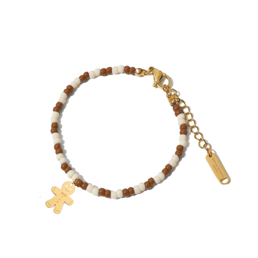 Not Anyone's Gingerbread Man Hoops Bracelet • Brown