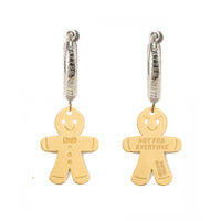 Not Anyone's Gingerbread Man Hoops • Gold with Steel Hoops