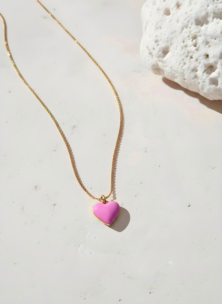 Humble Heart Necklace • Red & Pink