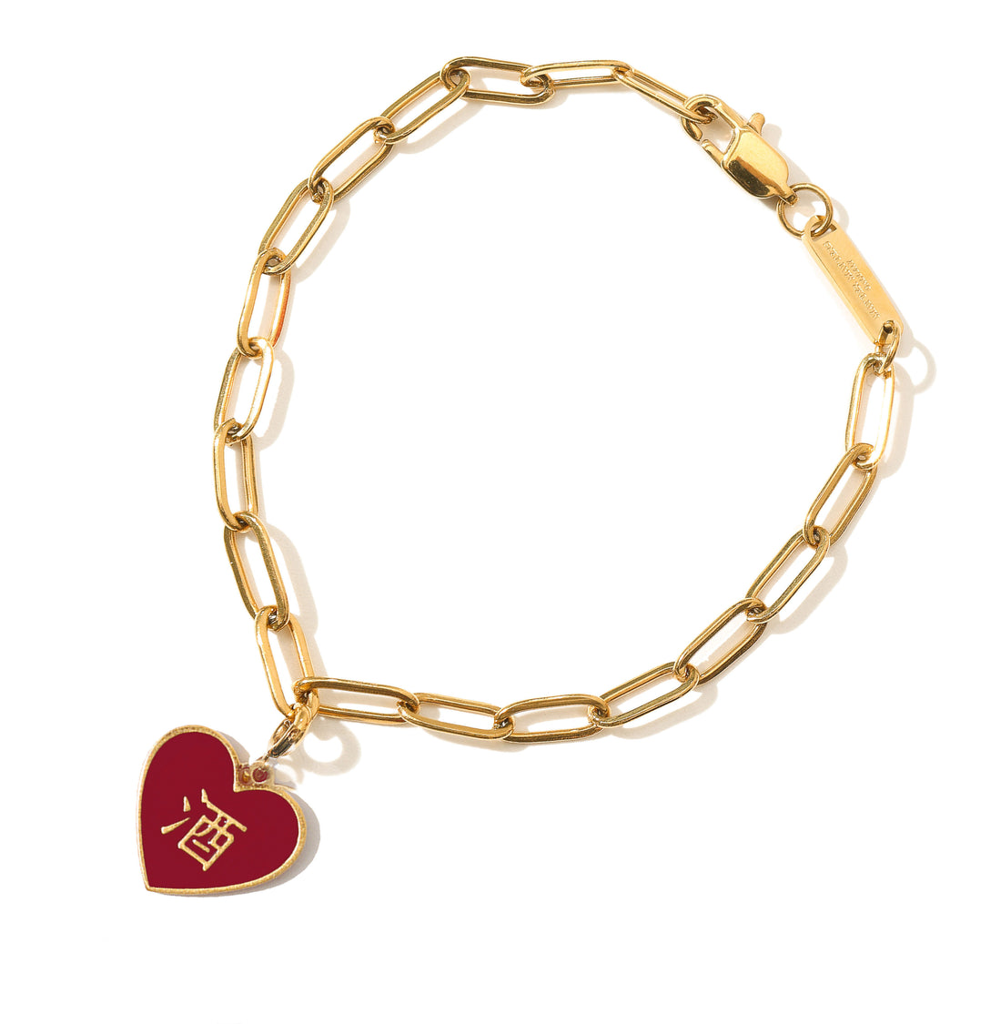 酒/鬼 Alcohol/Ghost / Bracket Bracelet • Red/Cream