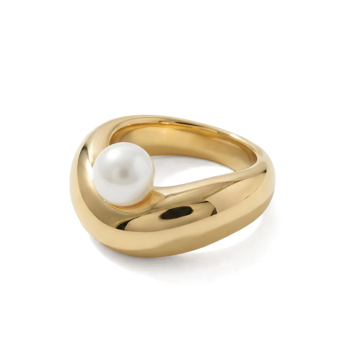 Lucky Oyster Ring • Gold & Faux Pearl