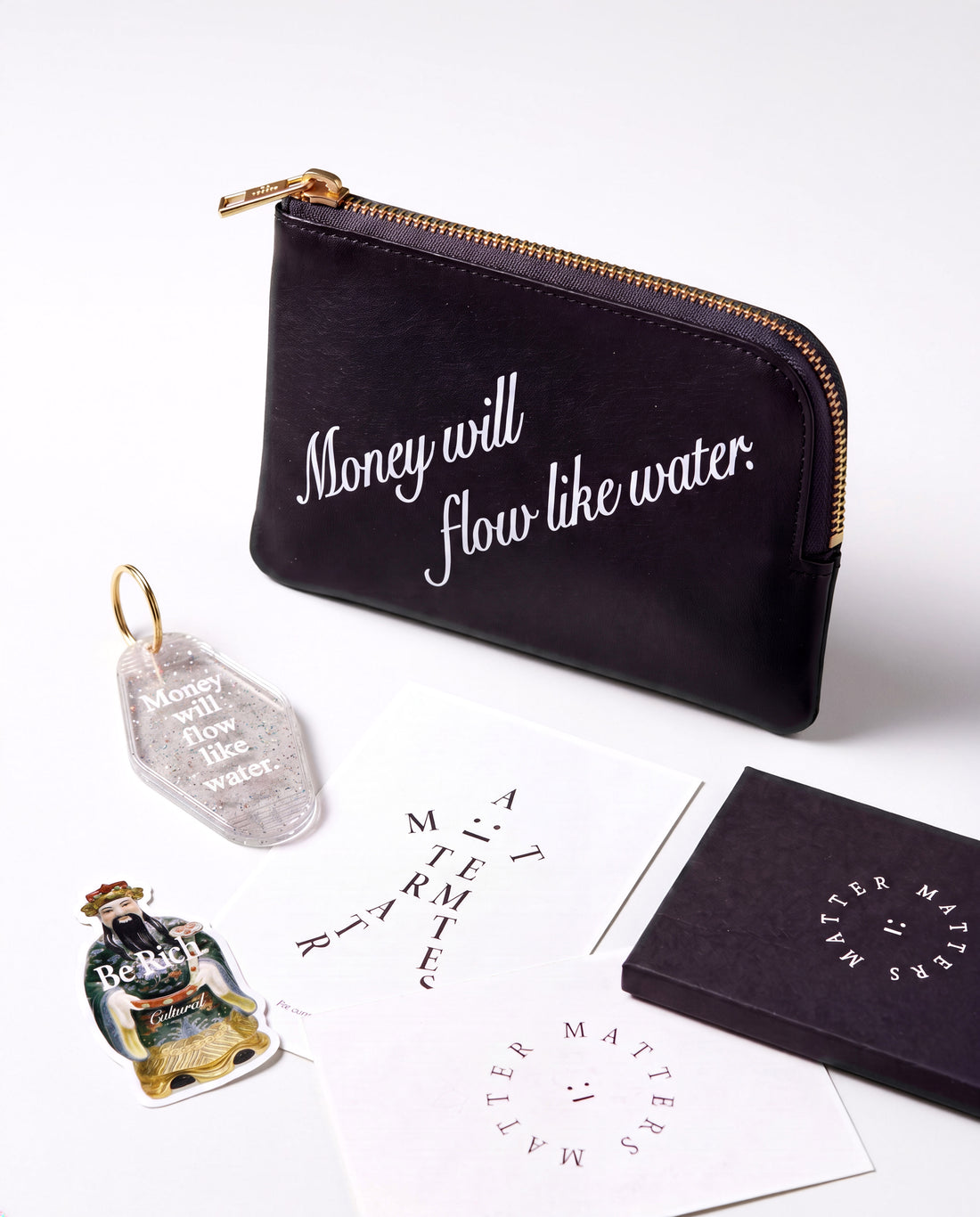 The Manifest Pouch with Keyring & Sticker Set • Black or Olive