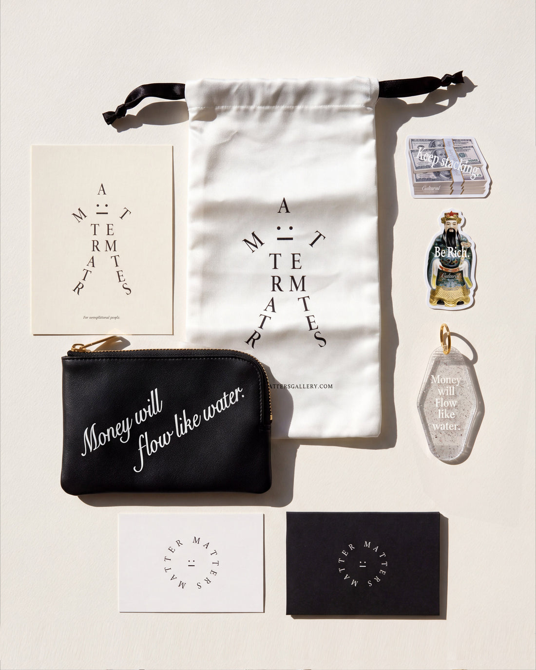The Manifest Pouch with Keyring & Sticker Set • Black or Olive