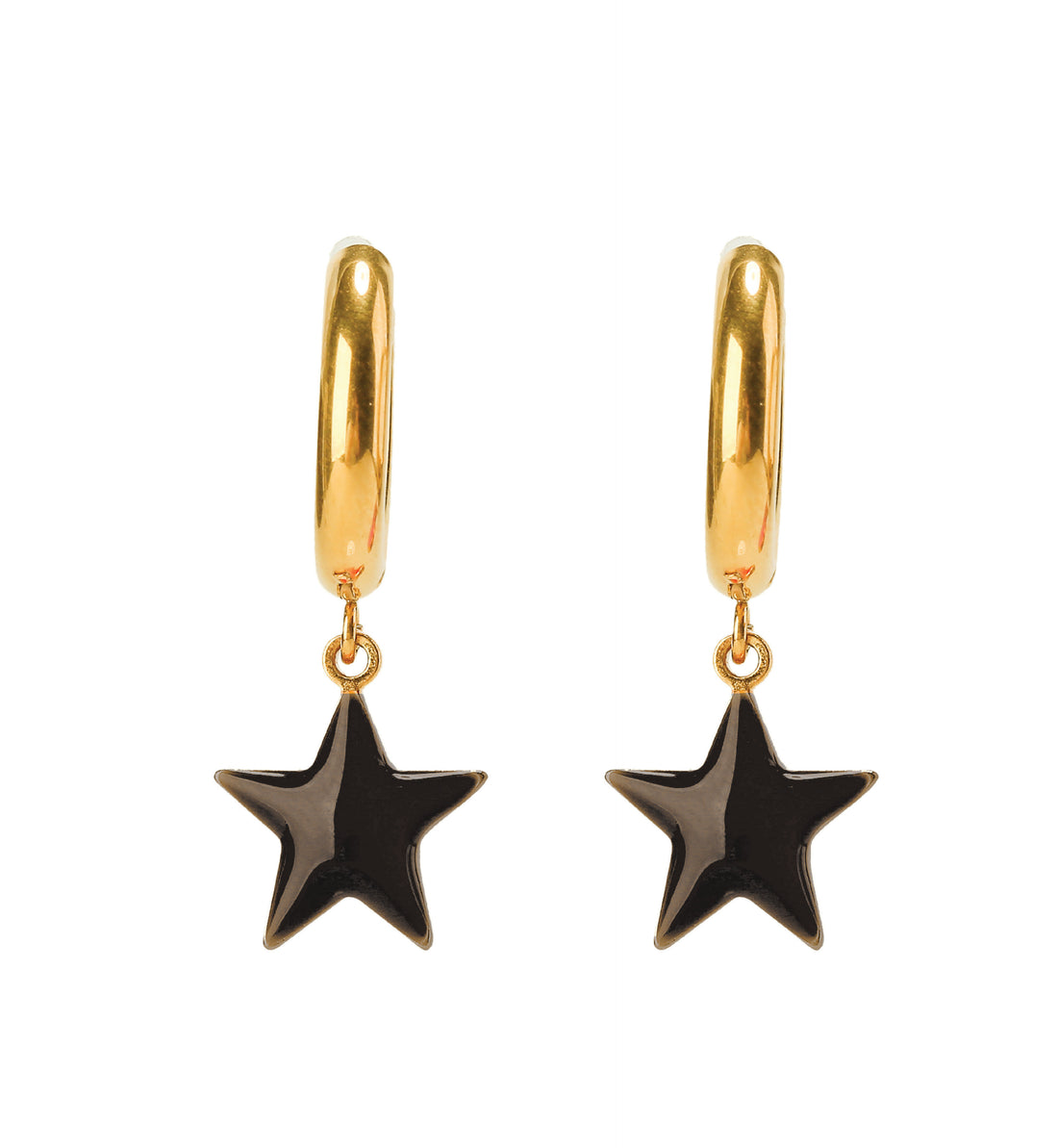 Shining Star Earrings • Black & Cream