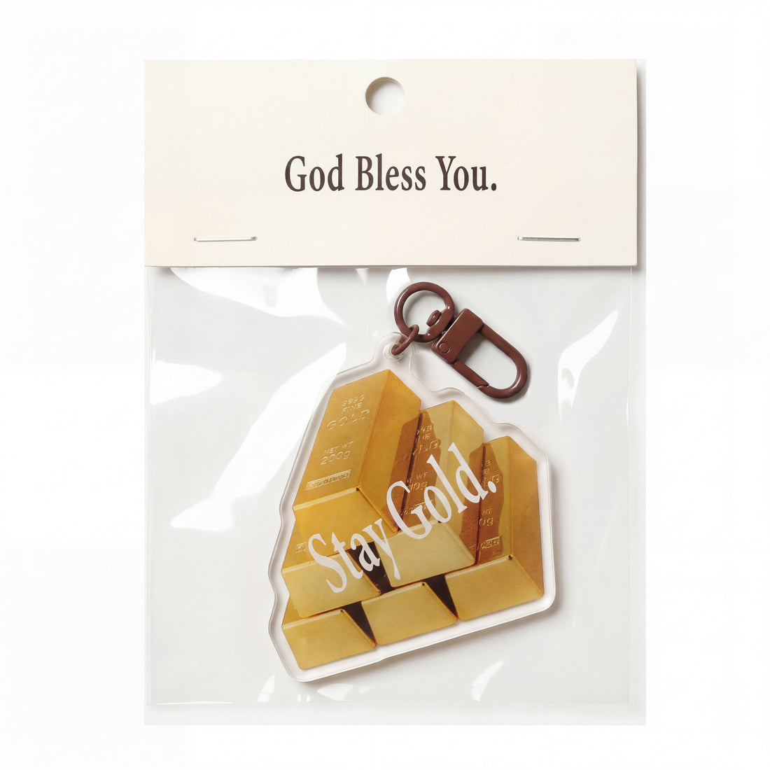 Some Good Fortune Keychain • Stay Gold Gold Bars