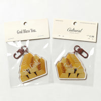Some Good Fortune Keychain • Stay Gold Gold Bars