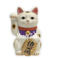 Some Good Fortune Sticker • Money Talks. Money Cat Statue