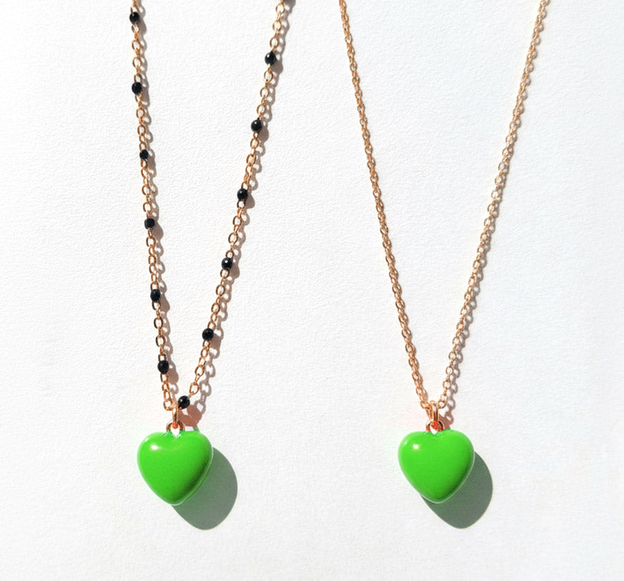 Humble Heart Necklace • Black & Cream