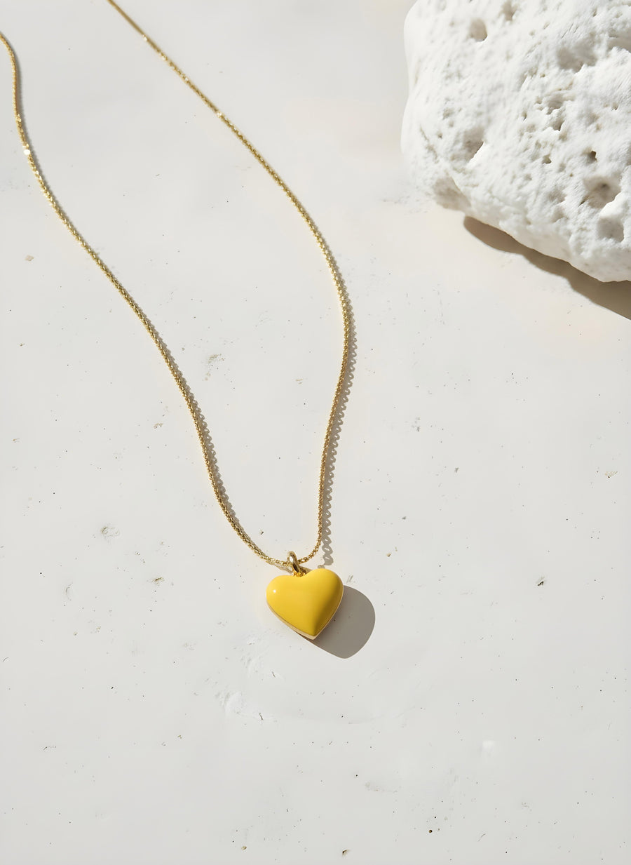 Humble Heart Necklace • Yellow & Orange