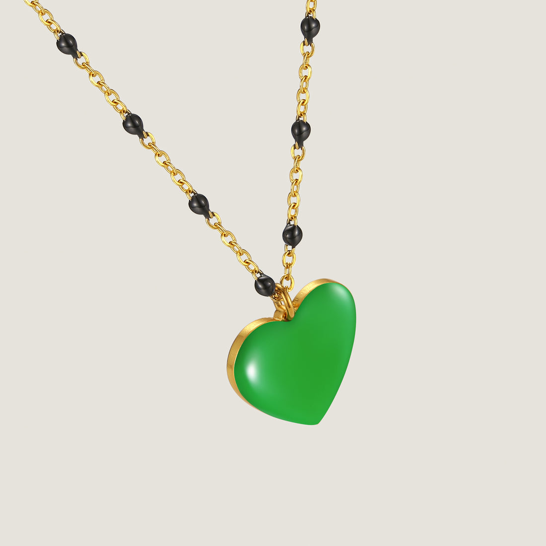 Follow Your Heart Necklace • Green & Black