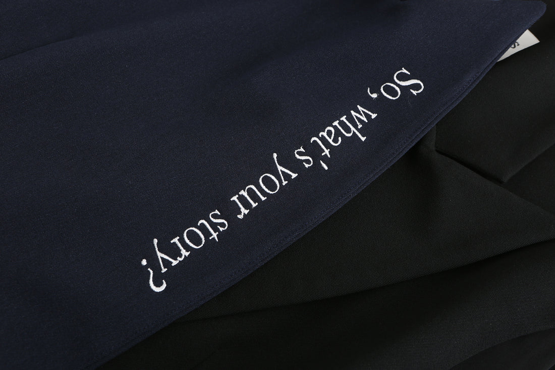 'So,' / Embroidered Two-Tone Suit Vest • Navy & Black