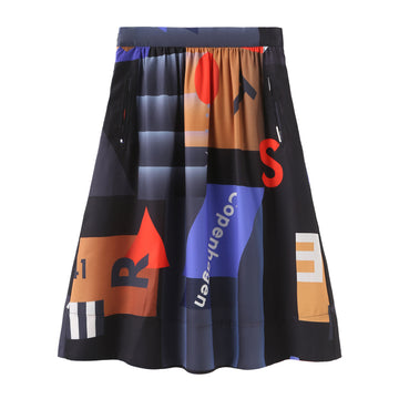 Mokita / Pattern Midi Skirt • Black