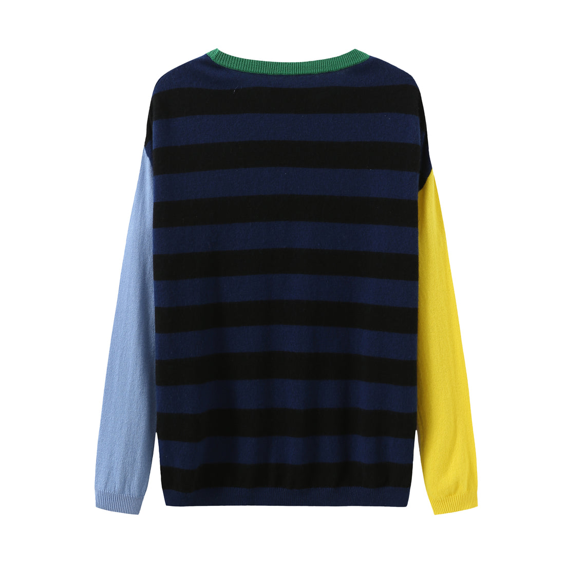Opposite Ends / Wool Cashmere-Blend Sweater • Yellow/ Light Blue