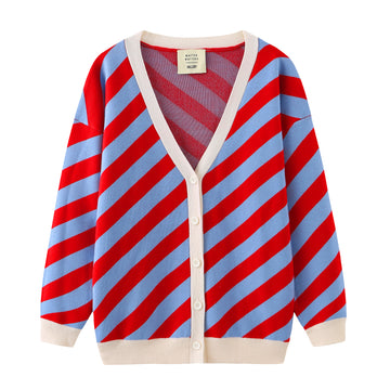 Earn Your / Wool Cashmere-Blend Cardigan • Red / Beige
