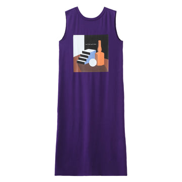Stairs / V-back T-shirt Dress • Purple