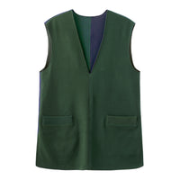 The Reversible / Two-Tone Vest • Blue Green & Olive