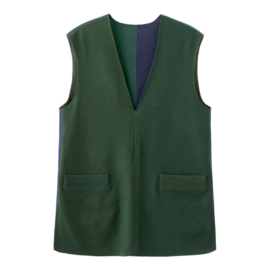 The Reversible / Two-Tone Vest • Blue Green & Olive