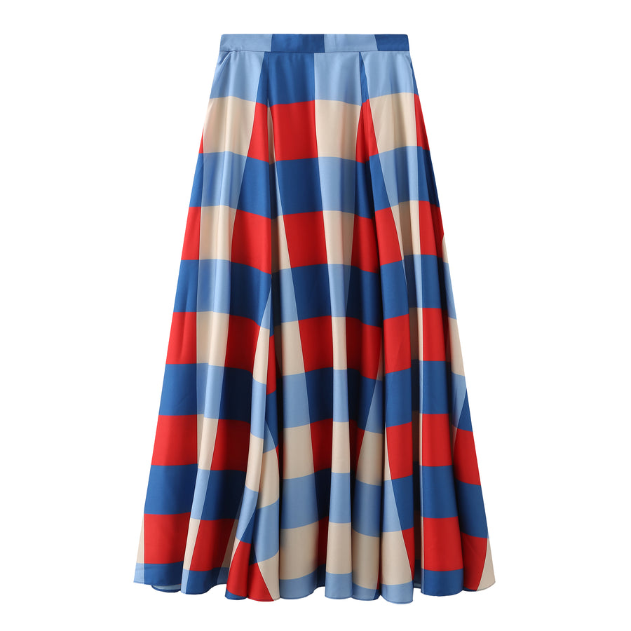 Secka / Checkered Maxi Skirt • Red