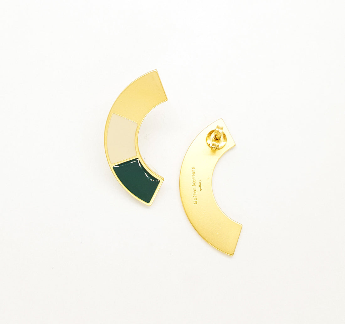 Disc Earrings • Dark Green