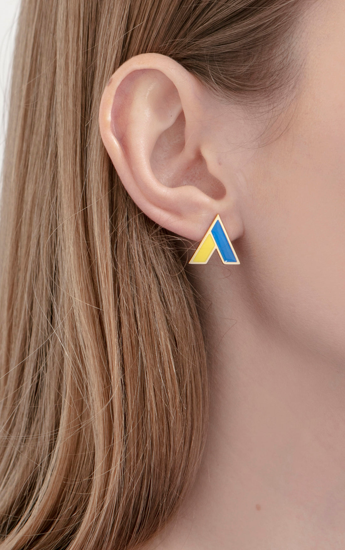 The A Earrings • Yellow & Blue