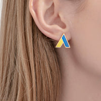 The A Earrings • Yellow & Blue